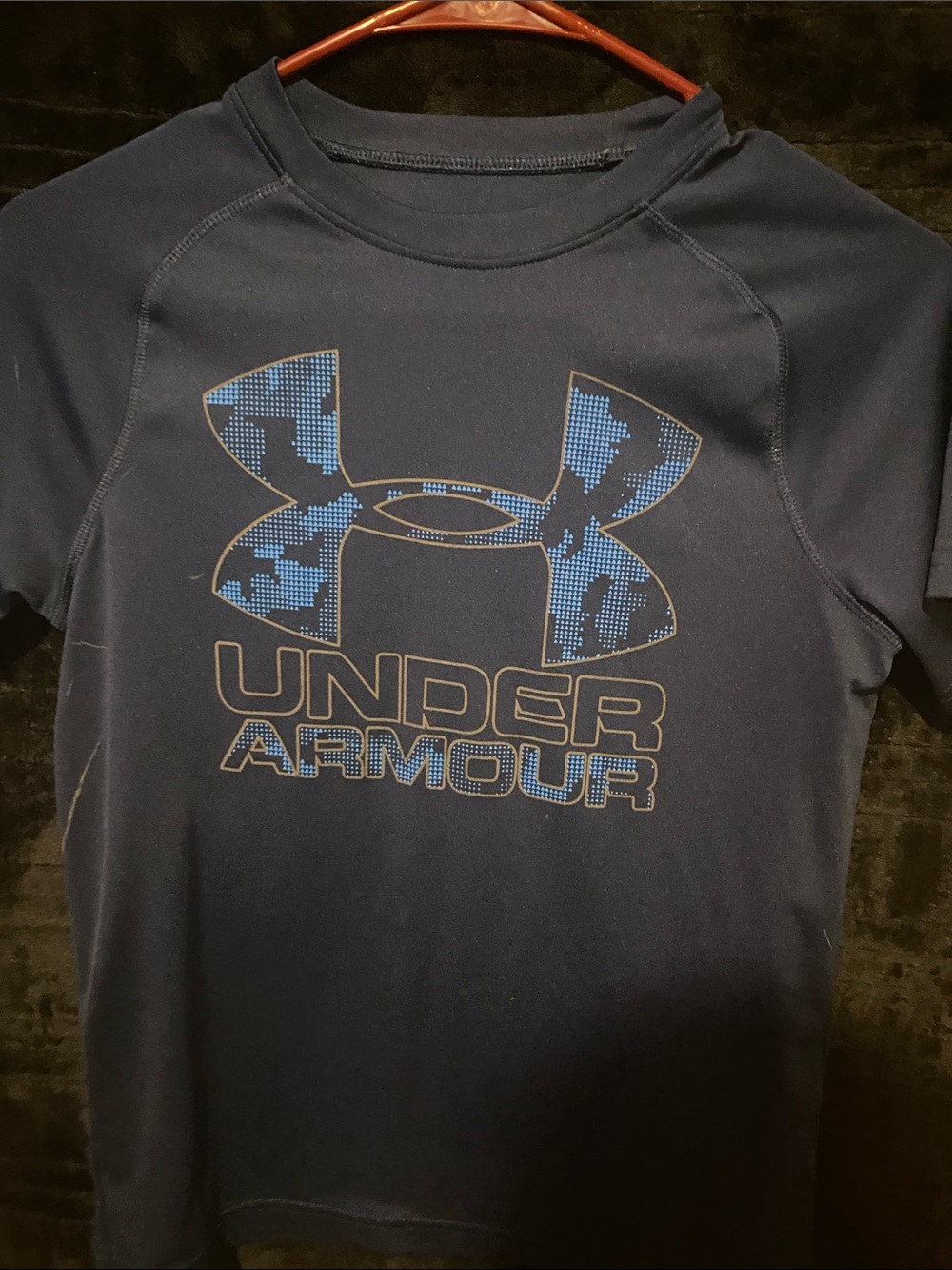 Under Armour Navy Blue Tee with Blue Camo Logo